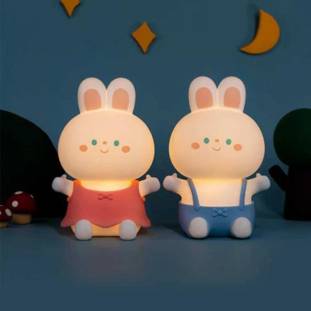 BunnyGlow: Adorable Silicone LED Night Lamp for Kids with Warm & Cozy Light, USB Rechargeable, Soft & Squishy Kawaii Bunny Design