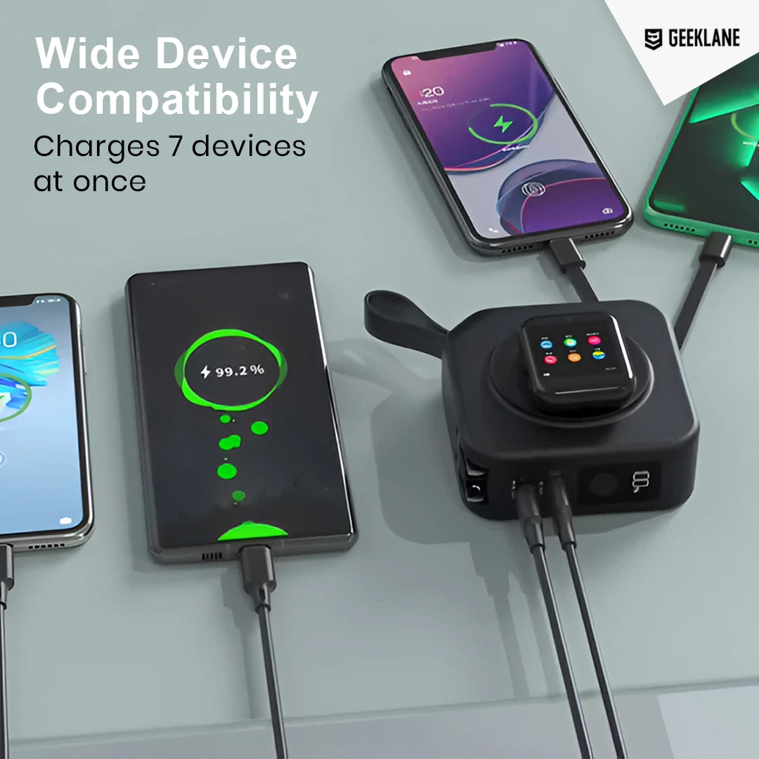 Voyager: Premium All-in-One MagSafe LiPo Power Bank with PD, Built-in Cables & Outlet Prongs for Ultimate Charging Convenience