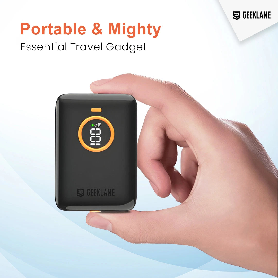 DEX: Palm Sized 10,000mAh Ultra-Compact Power Bank with 22.5W Super Fast Charging, PD & QC, Type-C Input/Output with Pocket-Friendly Design