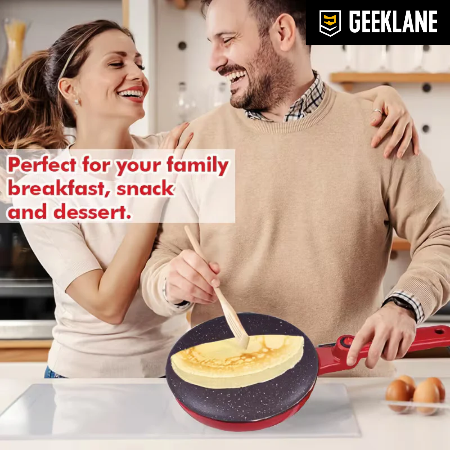 Torti: Instant Electric Crepe Maker with Non-Stick Heating Plate, Portable 8-Inch Griddle for Pancakes, Chapati, Tortilla & Breakfast Cooking