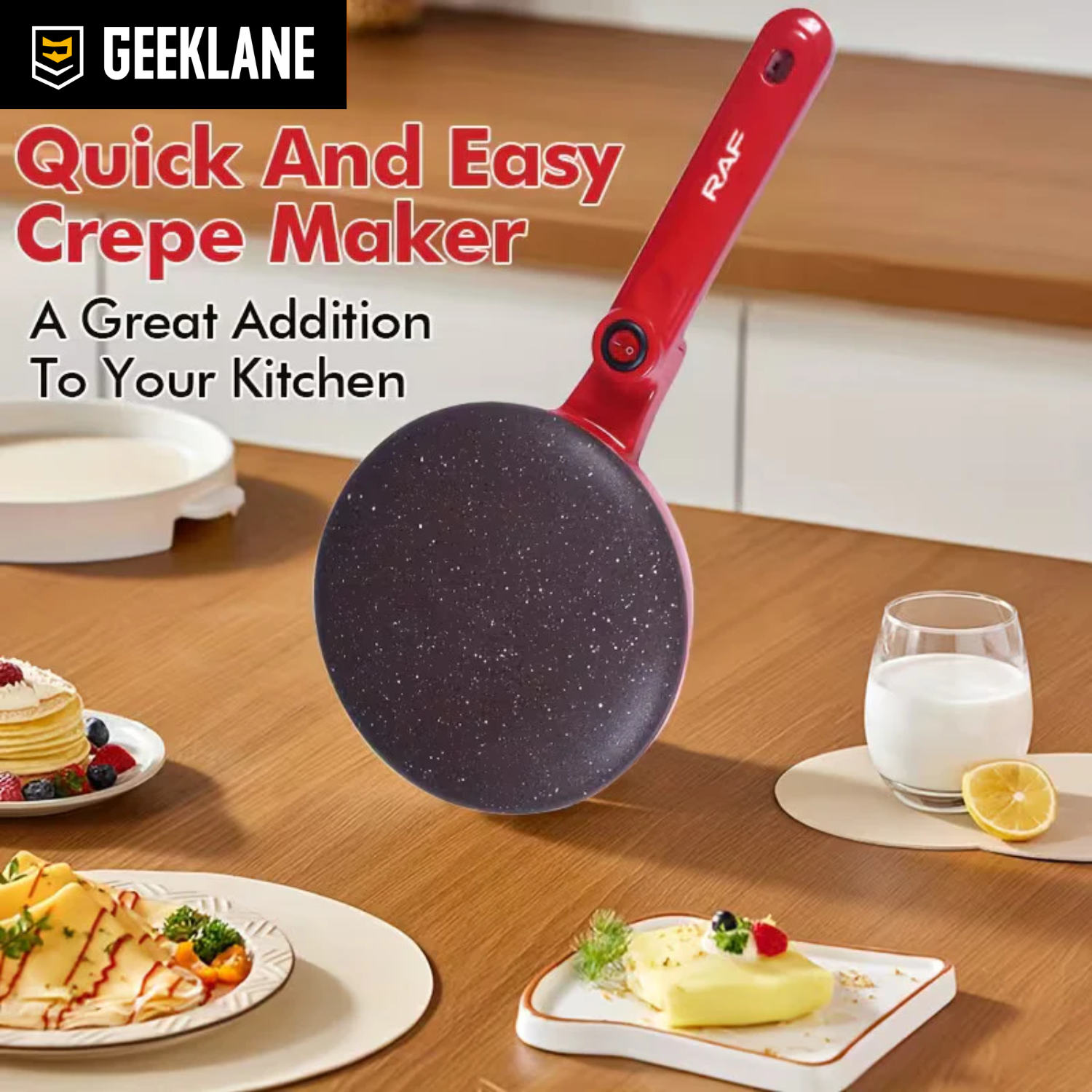 Torti: Instant Electric Crepe Maker with Non-Stick Heating Plate, Portable 8-Inch Griddle for Pancakes, Chapati, Tortilla & Breakfast Cooking