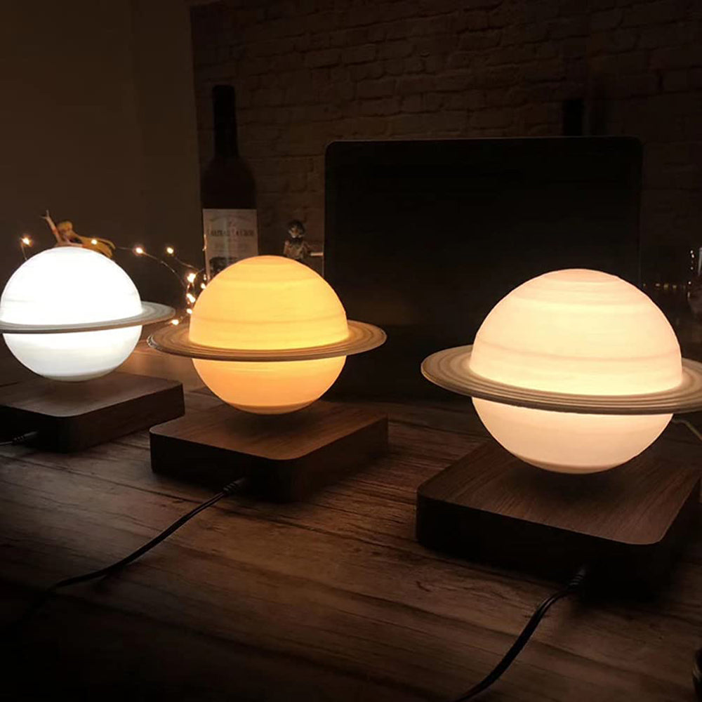 Elysium: 3D Floating Saturn Lamp with Magnetic Levitation, 360° Rotation & Touch-Control LED for Home & Office Décor