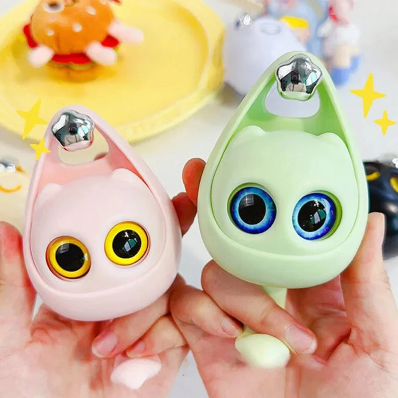 Meowook: Cute Cat Blinking Eye Wall Hook with Strong Adhesive for Keys, Bags, Clothes & Home Décor