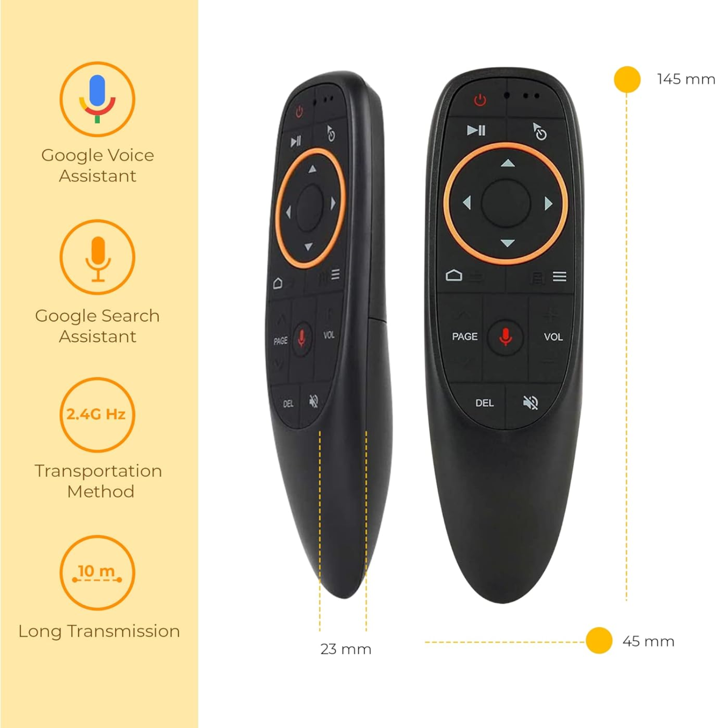 RemoteX: Air Mouse Universal Remote Control, 2.4Ghz Wireless Remote with Motion Sensor & Mic for Smart TV, TV Box, PC & Projector