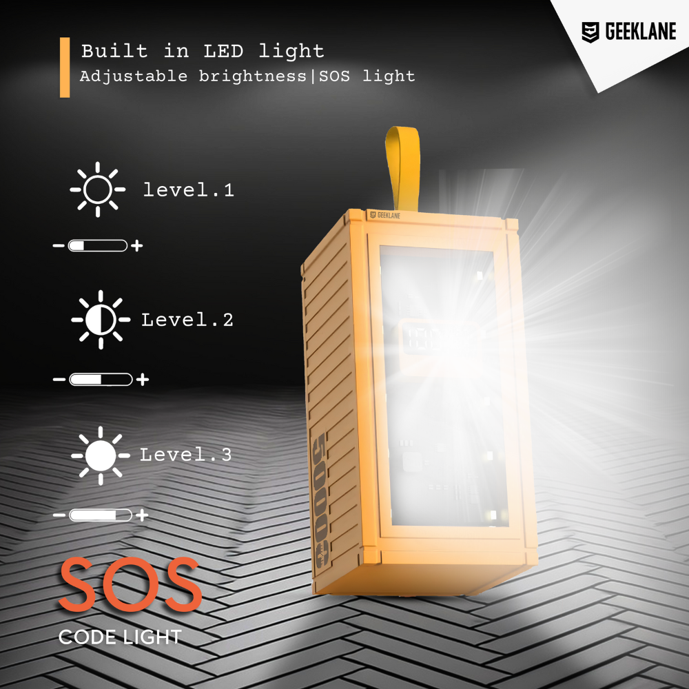 Cargo: 50000mAh Shipping Container Li-Po Power Bank with PD Fast Charging, 4 USB Outputs, LED Torch & Digital Display