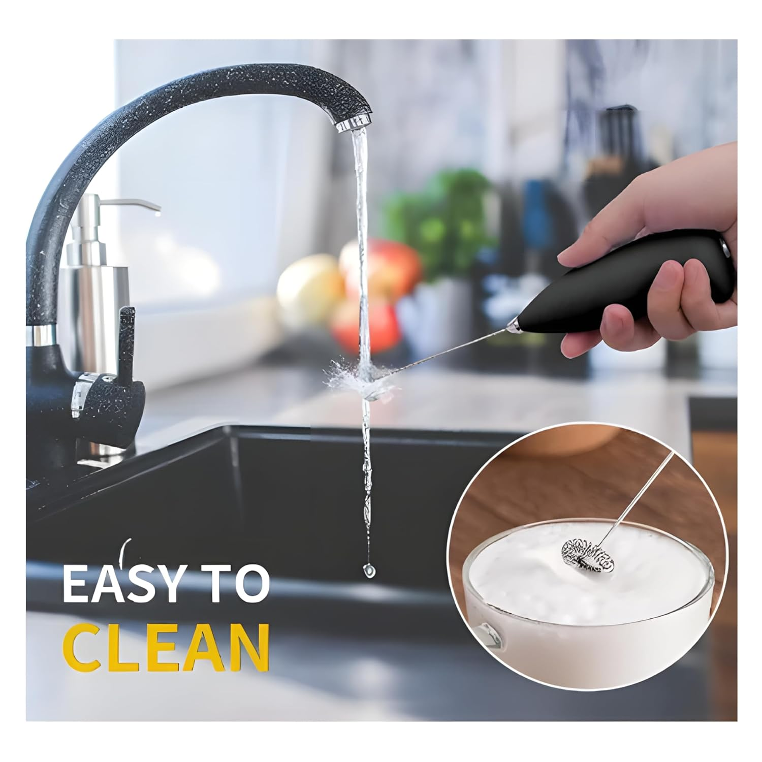 Frothi: Portable Handheld Coffee Frother for Latte, Cappuccino & Beverages, High-Speed Electric Milk Frother with Stainless Steel Whisk