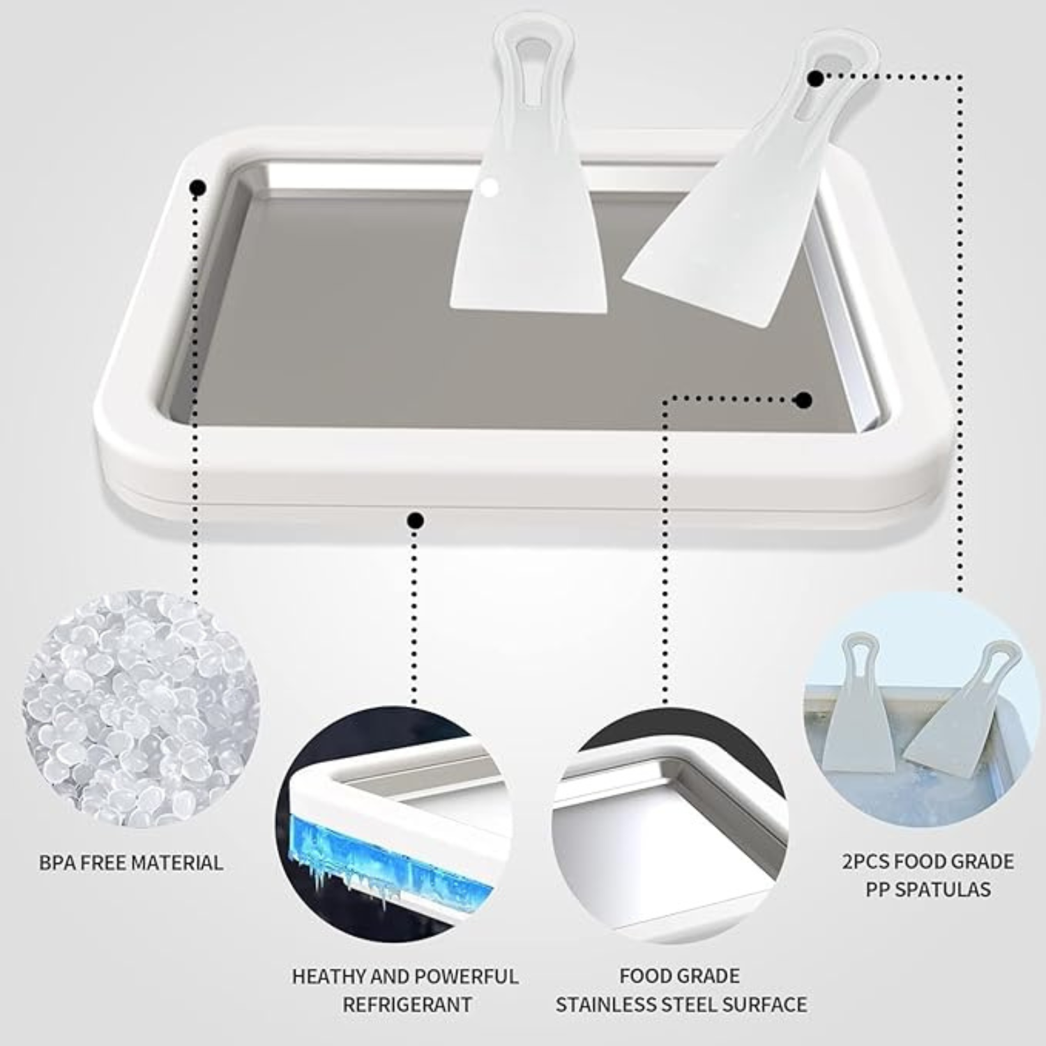 Frosto: Stainless Steel Ice Cream Roller Maker Pan for Homemade Ice Rolls, Frozen Yogurt & Gelato