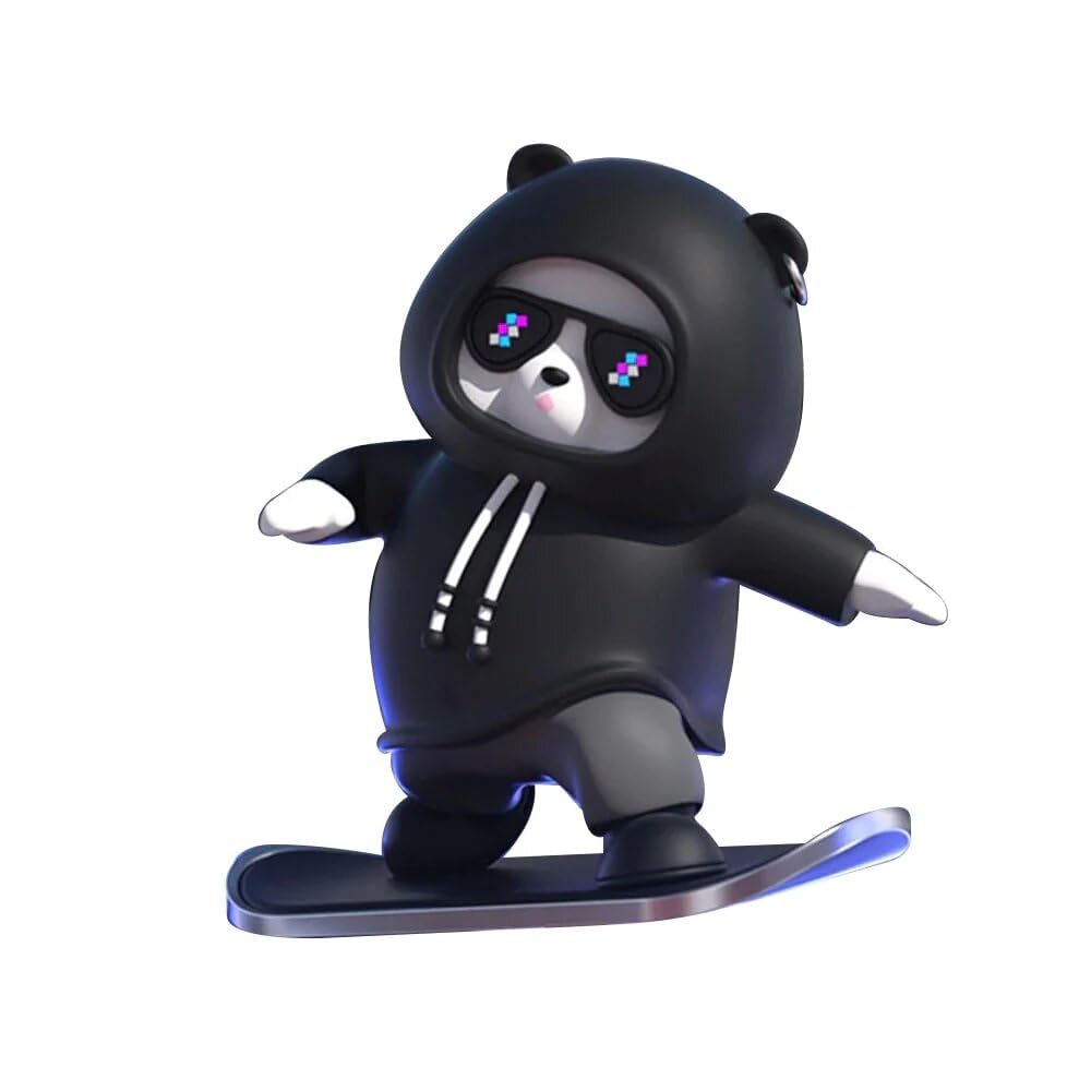 SkateMate: Skater Bear Dashboard Ornament with Fun Pulley Design for Car Interior Décor & Gifts