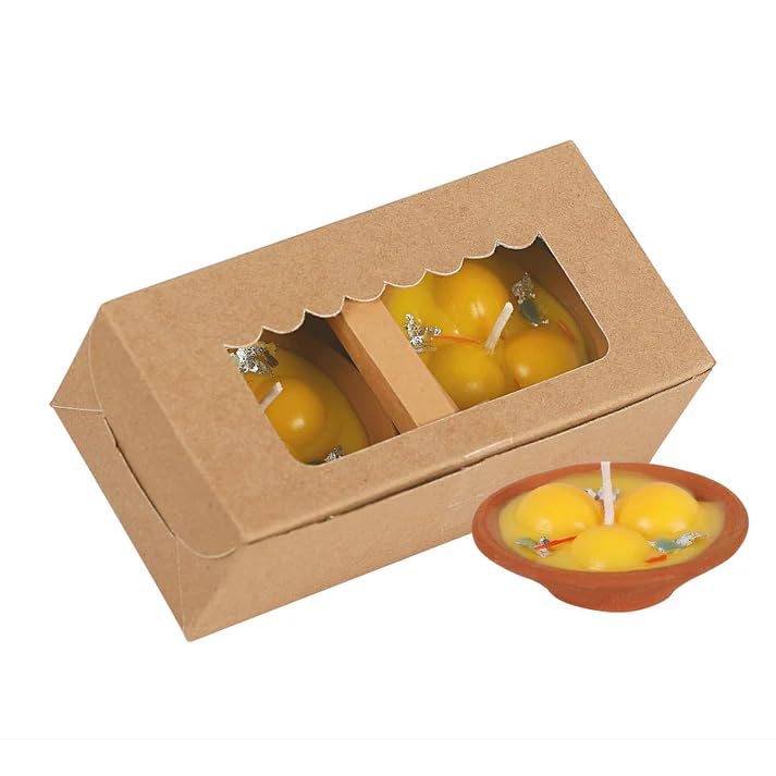 Rasmalai: Traditional Rasmalai-Shaped Decorative Paraffin Wax Candles, Hand-Poured Indian Mithai Style Candles for Diwali Décor, Home Decoration & Festive Gifting (Pack of 2)