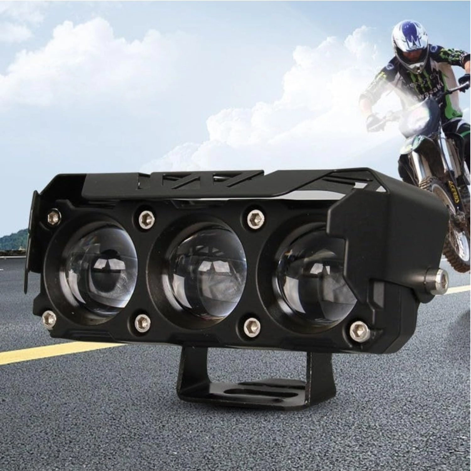 3 led metal light Back Up Lamp Van, Car, Motorbike LED (12 V, 35 W) (Splendor Plus, Platina, Pulsar 150, Glamour, Universal For Bike, Pack of 2)