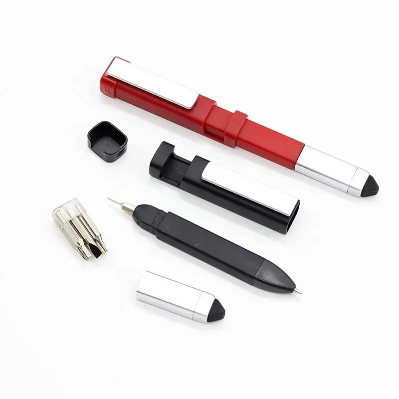 Vexo: 4-in-1 Multi-Function Tech Tool Pen with Mobile Phone Stand, Touchscreen Stylus & 7-Piece Screwdriver Bit Set, Compact Multi-Tool Gadget