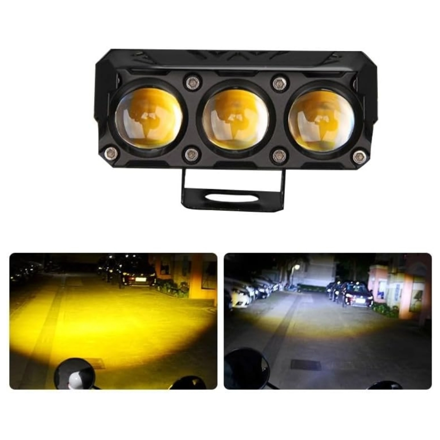 3 led metal light Back Up Lamp Van, Car, Motorbike LED (12 V, 35 W) (Splendor Plus, Platina, Pulsar 150, Glamour, Universal For Bike, Pack of 2)