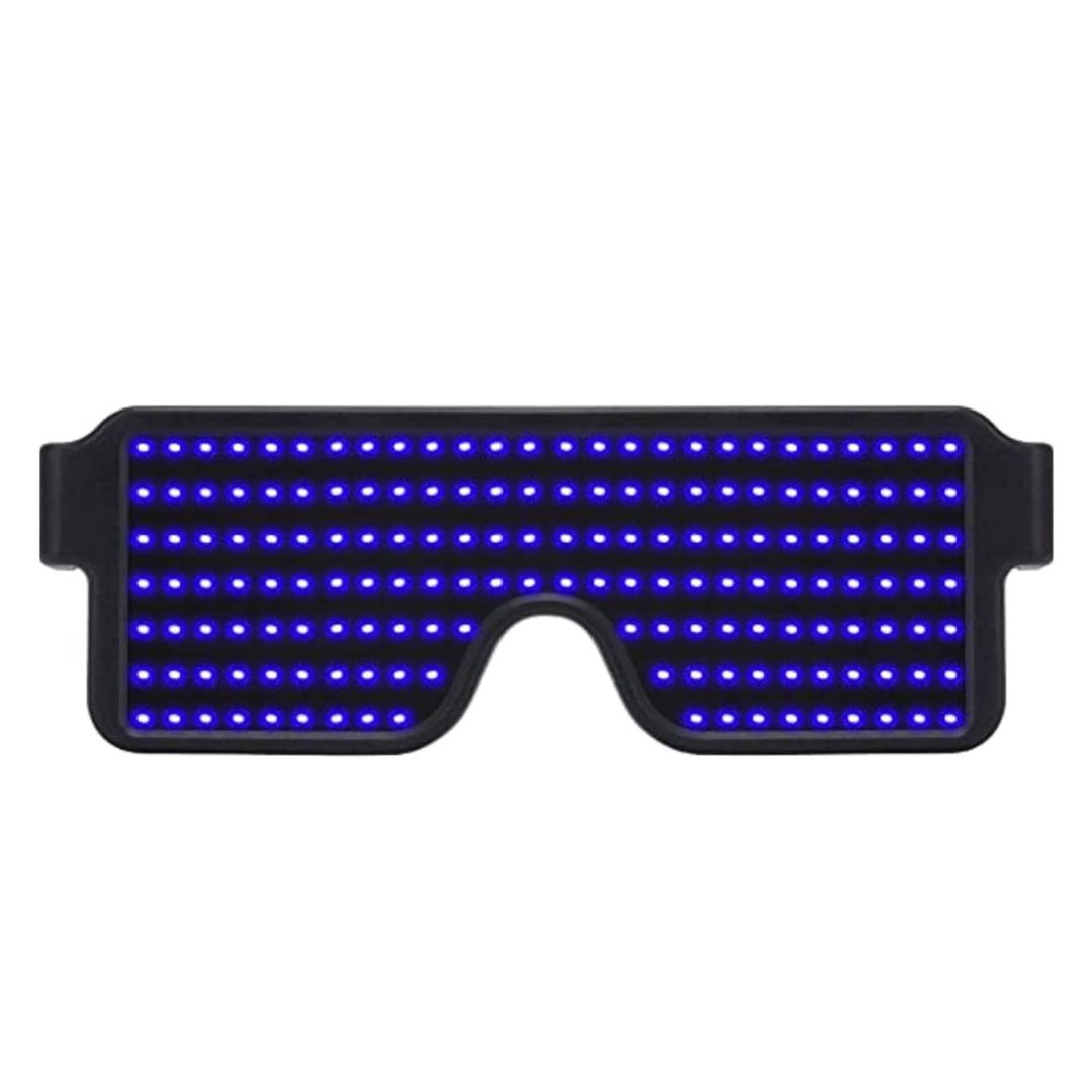 RaveX: USB Rechargeable LED Party Glasses with Dynamic Neon Glow, 11 Patterns & Flashing Modes for Concerts & Nightclubs