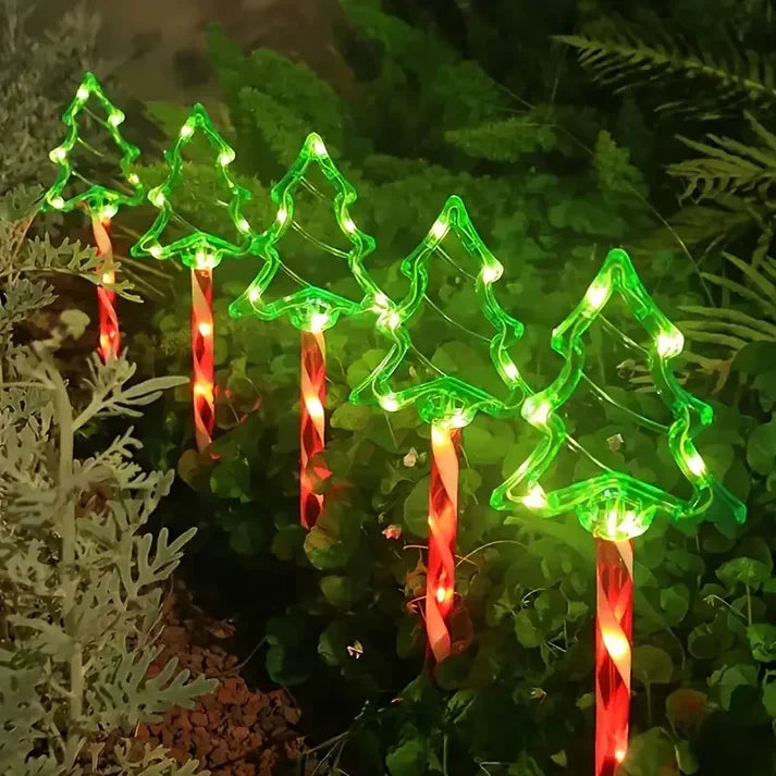 Twinkly: Solar LED Christmas Tree Garden Lights, Waterproof Outdoor Décor with Auto On/Off, 8 Modes & Festive Glow for Pathways, Patios, Yard