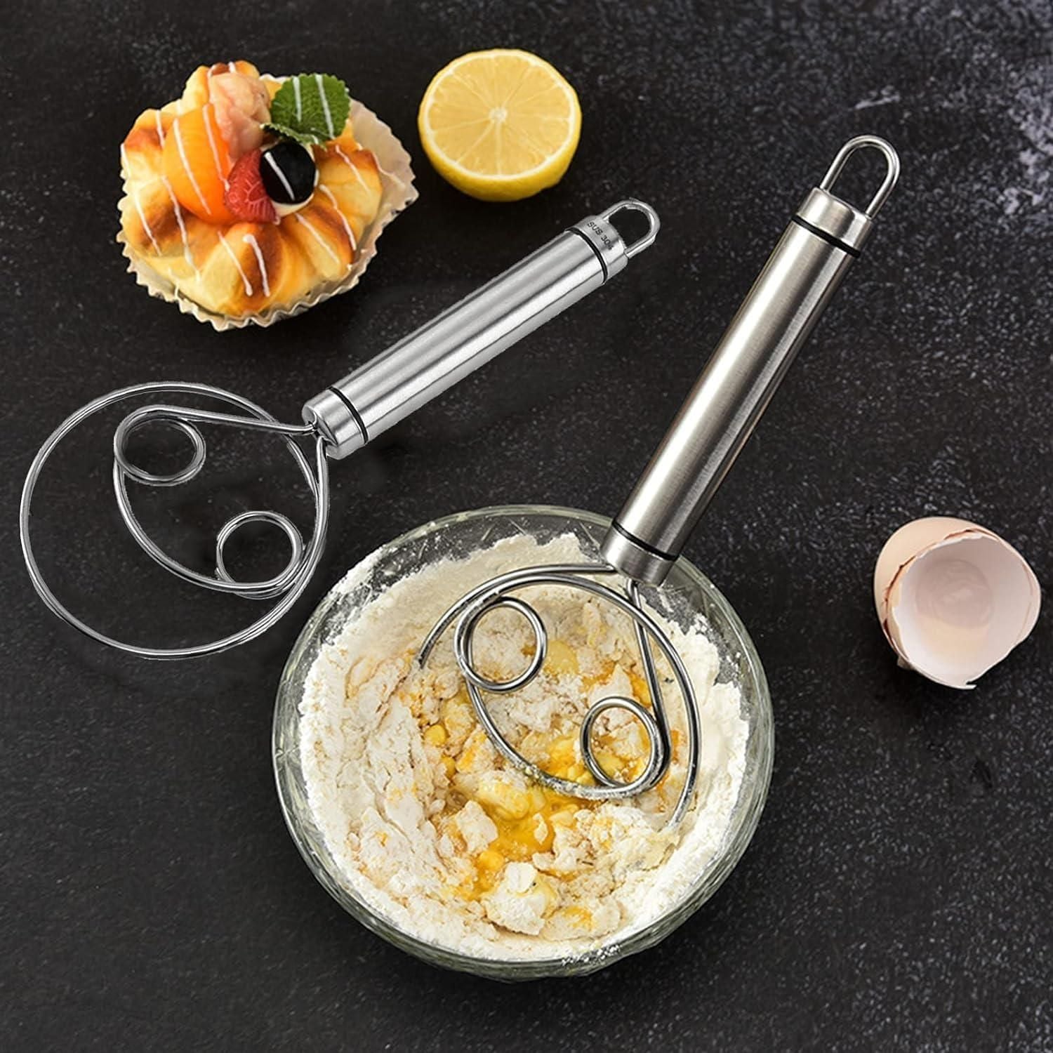 AttaMaker: Convenient & Mess Free Dough Atta Mixer Whisk, Stainless Steel &Easy Cleaning (Set of 2)