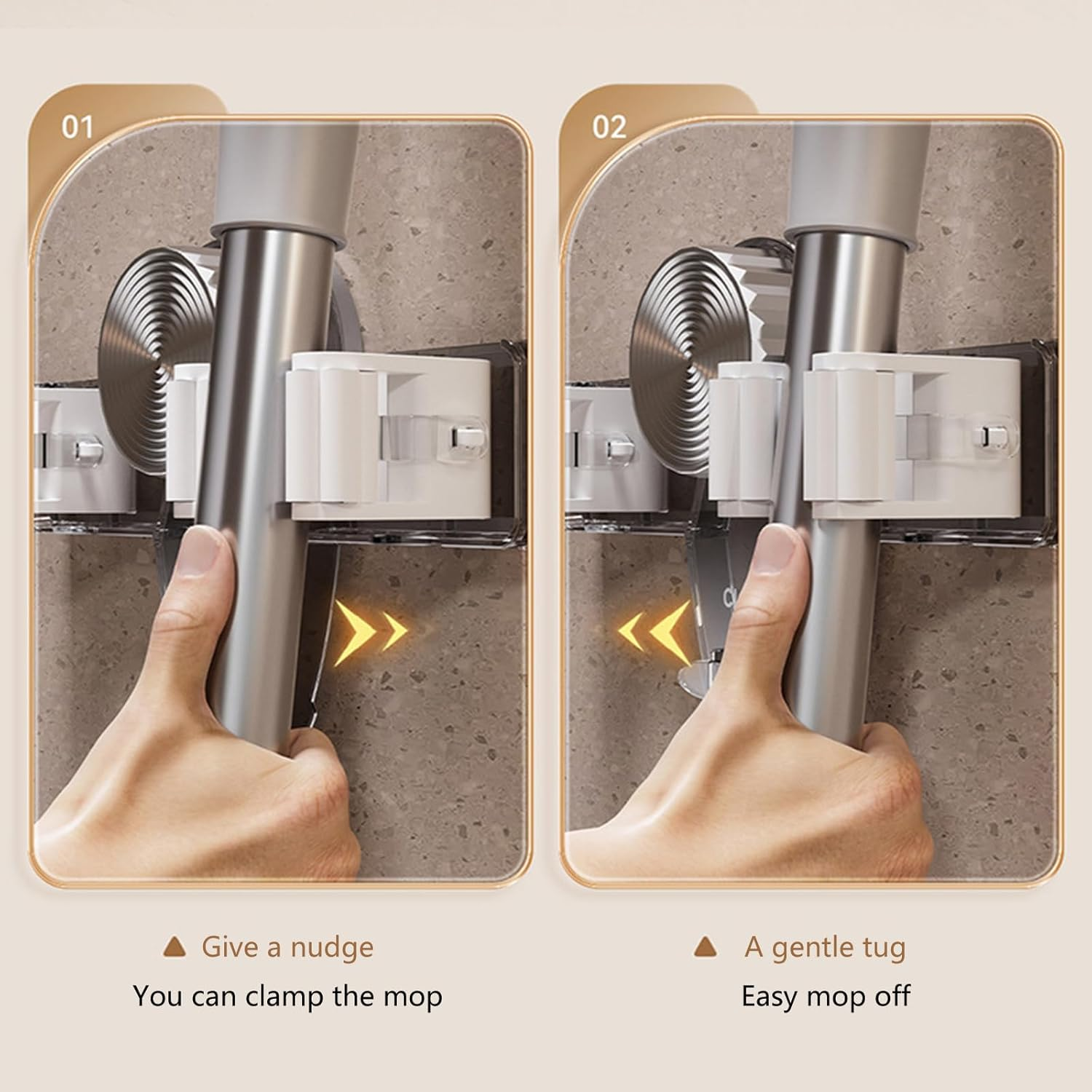 MopMate: Wall-Mounted Storage Organizer for Bathroom, Kitchen & Home Essentials, Sturdy Mop & Broom Holder for Space-Saving Home Organization