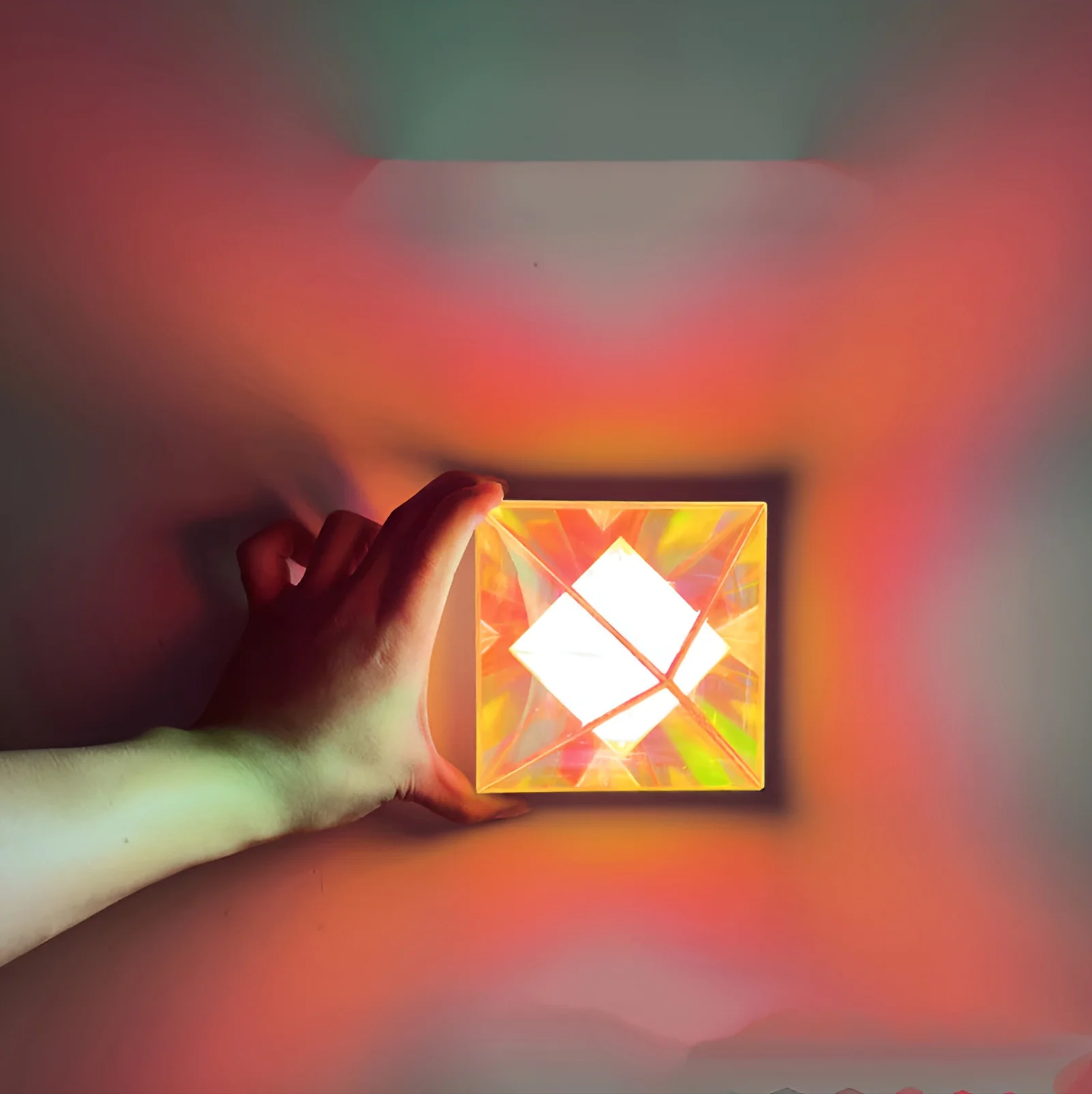 Floyd: 3D Acrylic RGB Prism Lamp with USB Power & Color-Changing Glow for Bedroom & Decorative Lighting