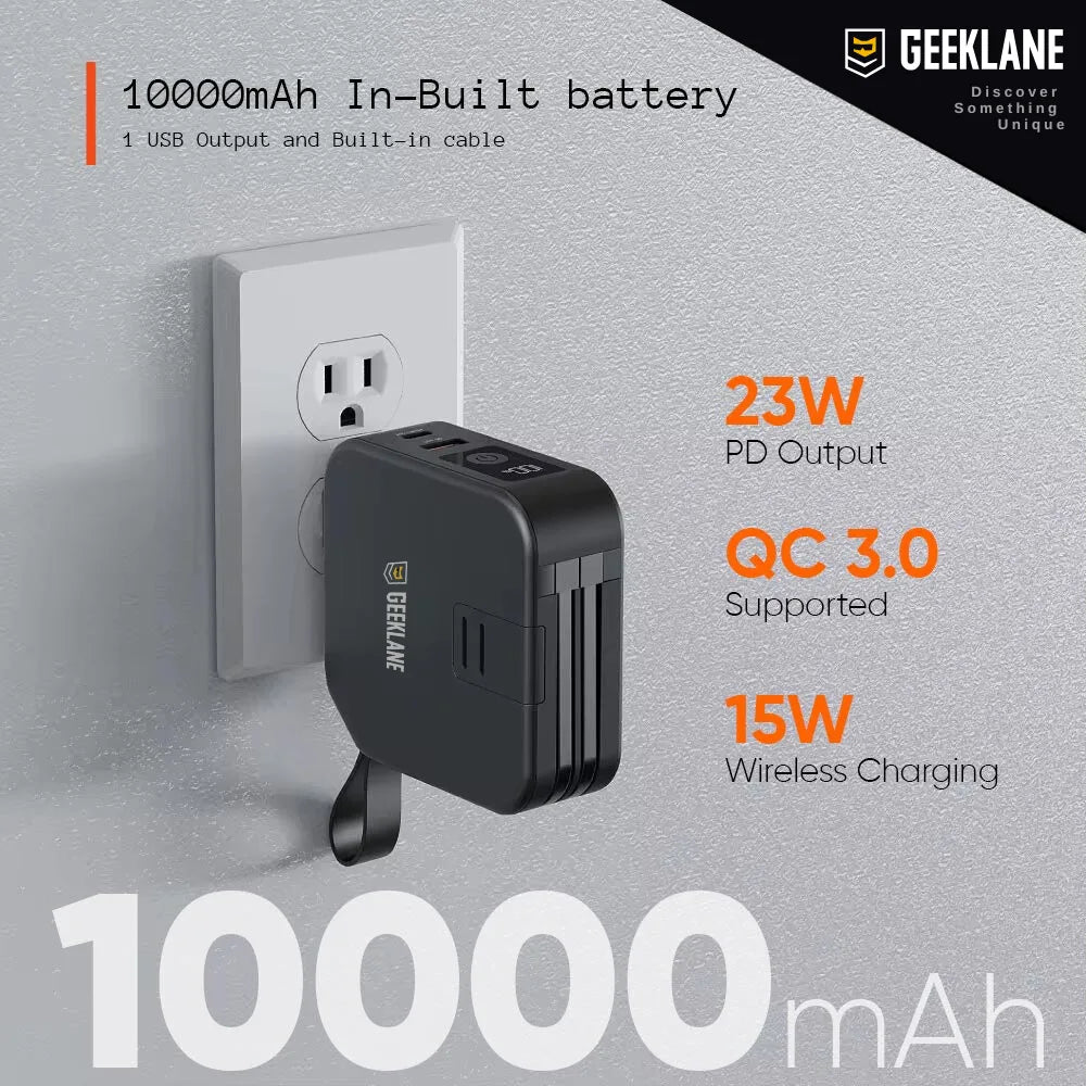 Voyager: Premium All-in-One MagSafe LiPo Power Bank with PD, Built-in Cables & Outlet Prongs for Ultimate Charging Convenience