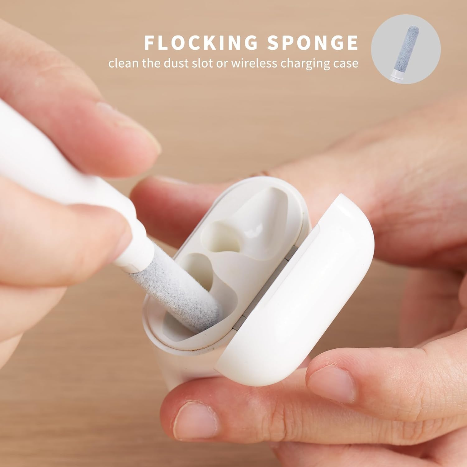 CleanTip: 3-in-1 Earbuds & AirPods Cleaning Pen - Precision Cleaning Tool with Soft Brush, Tip & Sponge