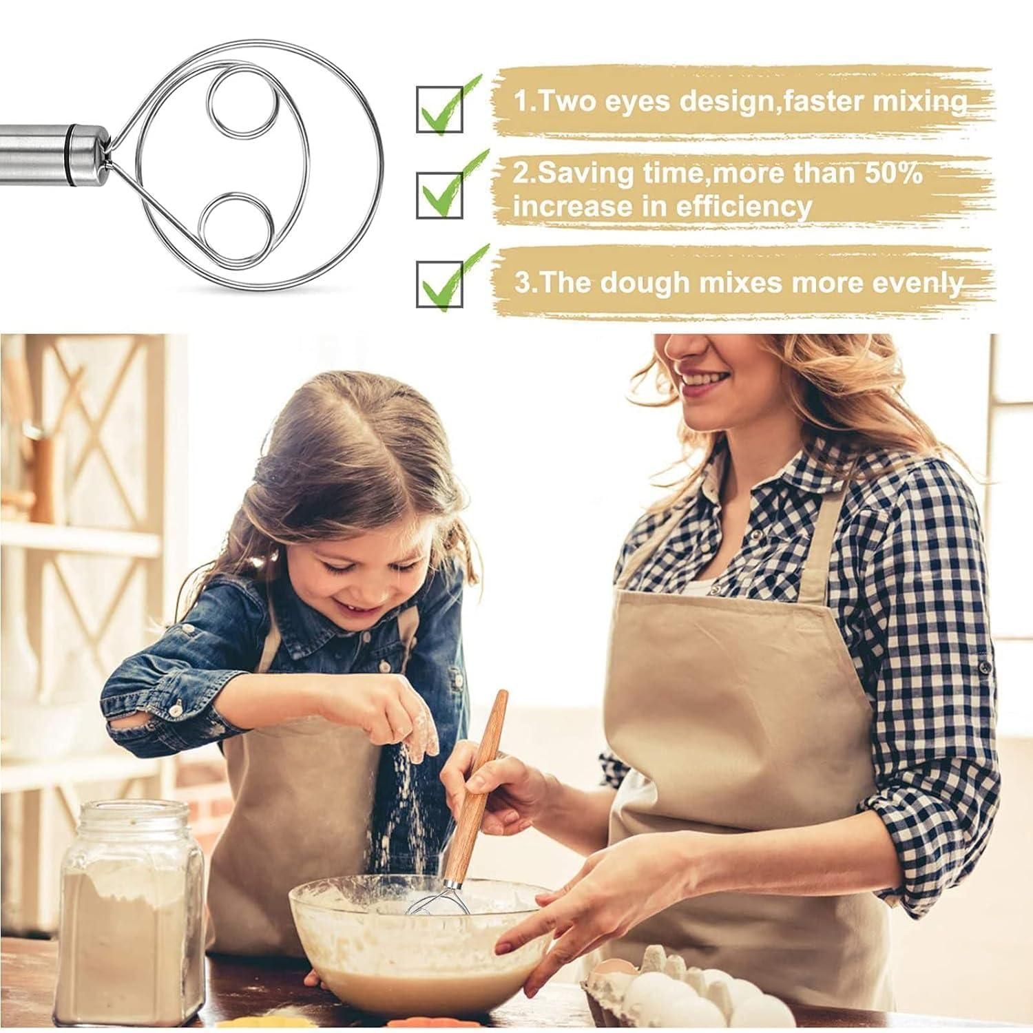 AttaMaker: Convenient & Mess Free Dough Atta Mixer Whisk, Stainless Steel &Easy Cleaning (Set of 2)