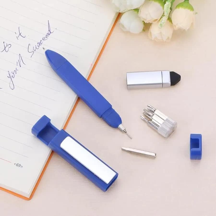Vexo: 4-in-1 Multi-Function Tech Tool Pen with Mobile Phone Stand, Touchscreen Stylus & 7-Piece Screwdriver Bit Set, Compact Multi-Tool Gadget