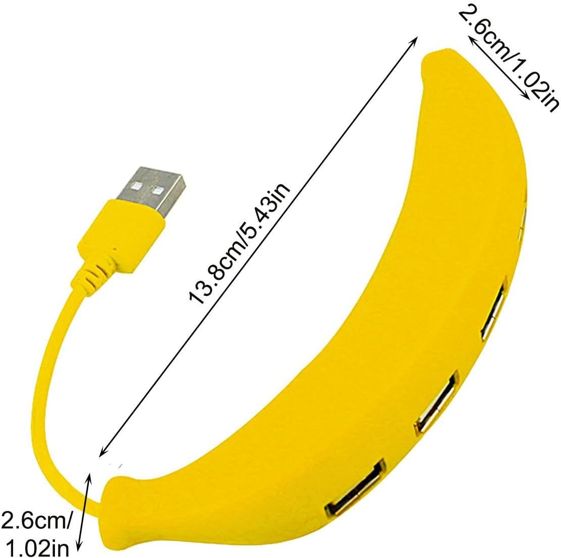 BananaHub: Quirky 4-Port USB 2.0 Hub with Cute Design, Sturdy Build Quality, Plug & Play, Compatible with Laptop, PC & Mac