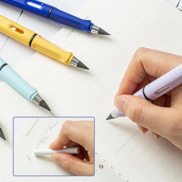 EverWrite: Pack of 4 Reusable Inkless Pencil – Everlasting Infinity Pencil with Eraser for Writing, Sketching & Drawing