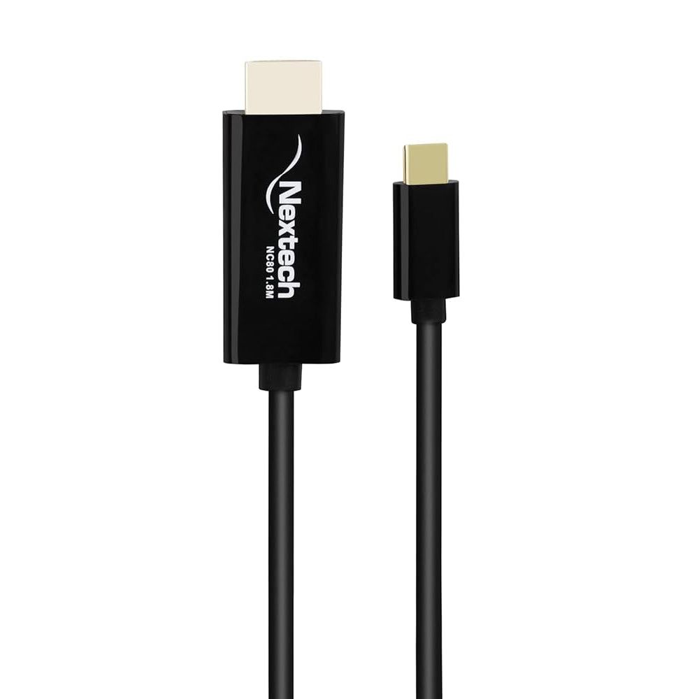 Nextech USB-C to HDMI Cable – 4K@30Hz Output, Thunderbolt 3 (40Gbps) High-Speed, Plug & Play Type-C Display Cable for MacBook, iPad, Windows & Android Devices