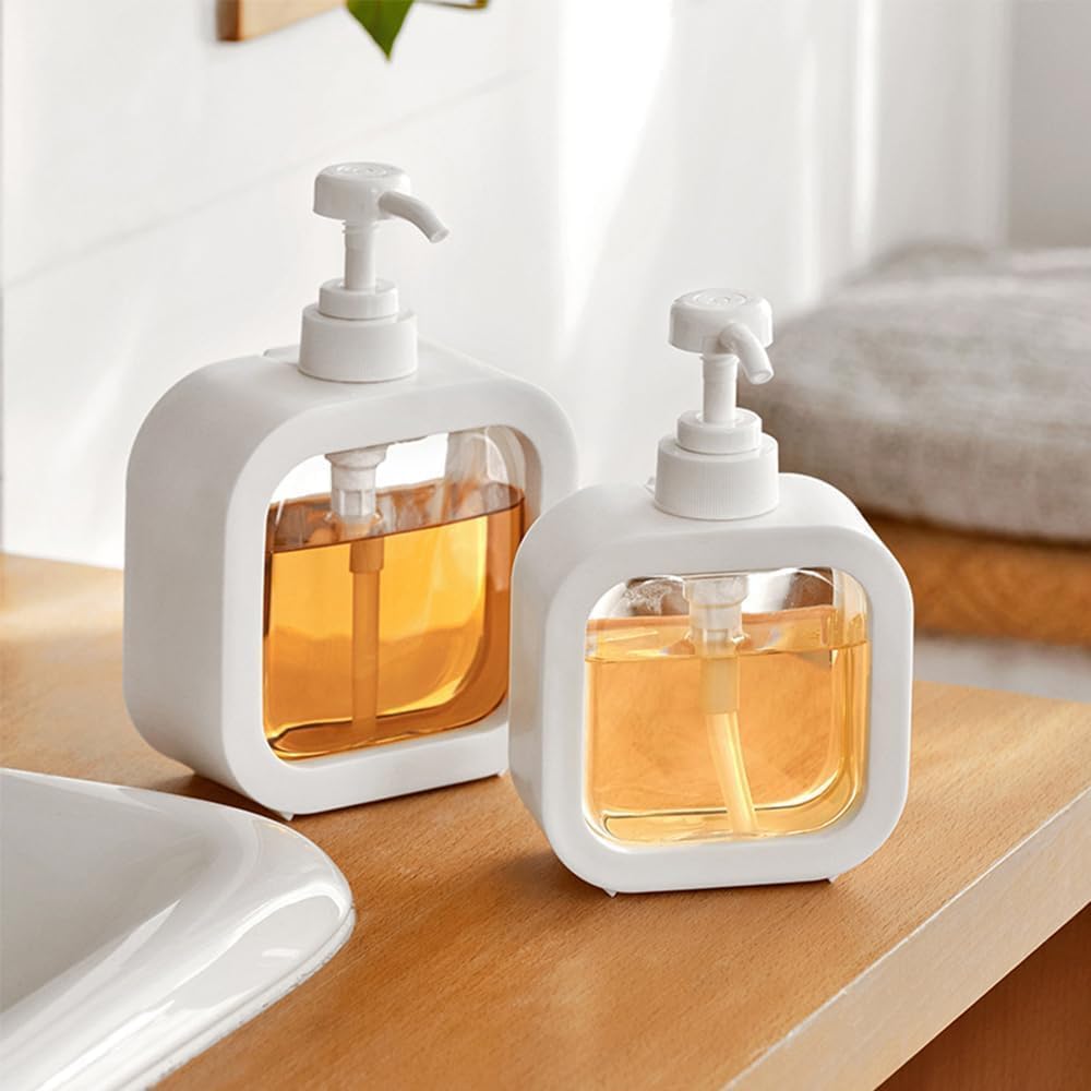 Dosey: 300ml Transparent Refillable Soap Dispenser Bottle with Rust-Free Pump for Handwash, Dishwash, Shampoo & Liquid Soap – Clear Bathroom & Kitchen Dispenser