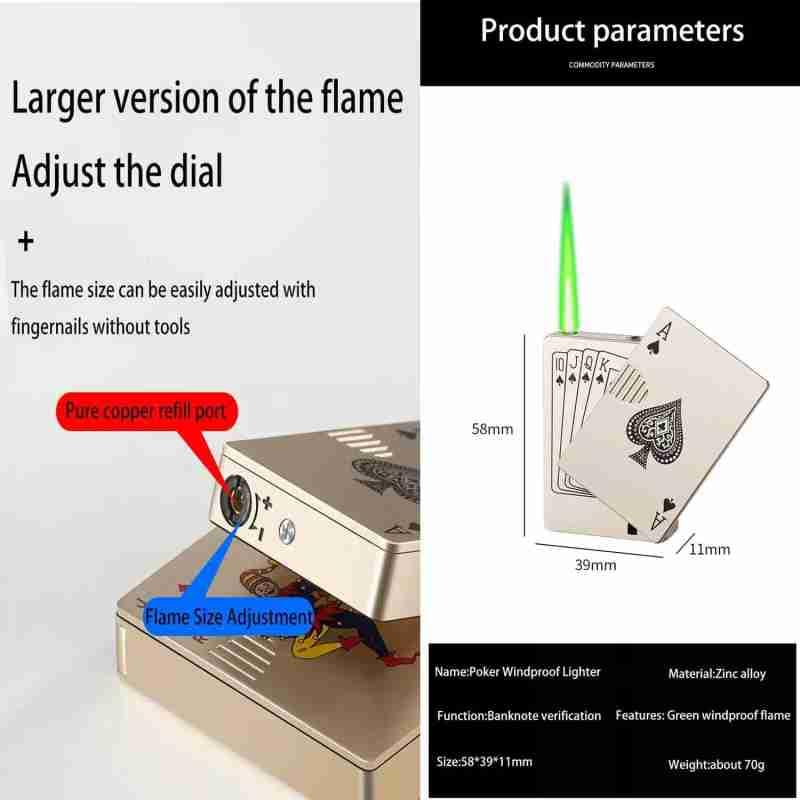 Flicky: Windproof Refillable Jet Flame Lighter with Adjustable Flame, Metal Body & Keychain for Travel & Camping
