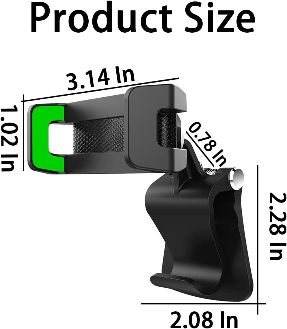 GripX: 360° Rotating Car Phone Holder Mount with Auto-Lock Grip, Adjustable Clamp Stand for Dashboard, Visor & Desk, Thick Case Friendly