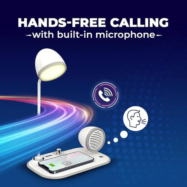 Zylo: 3-in-1 Desk Lamp with 15W Wireless Charger, 10W Bluetooth Speaker & Adjustable tactile Brightness Knob