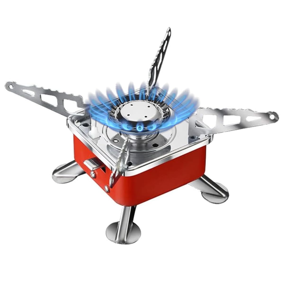 FlameX: Portable & Foldable Windproof Butane Camping Stove with High Heat Output for Outdoor Cooking, Hiking & Adventures