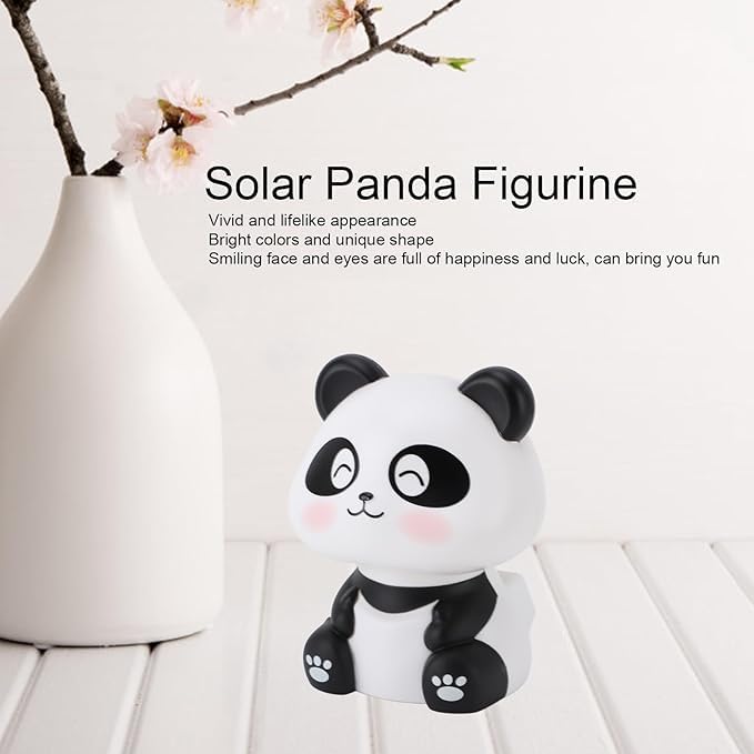 Wobble: Solar-Powered Cute Panda Bobblehead for Car Dashboard & Desk Decor