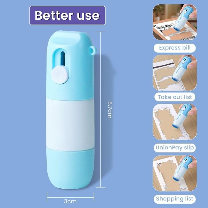 InkWipe: Thermal Paper Privacy Correction Fluid with Built-In Cutter – 2-in-1 Concealer for Package Labels, Receipts & Personal Info Protection