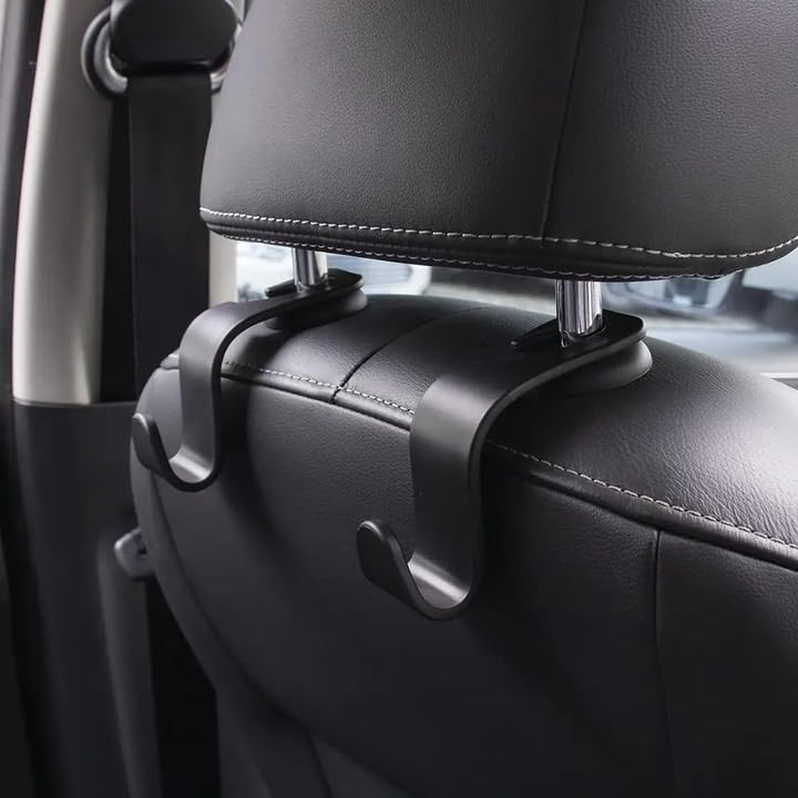 Holdie: 4-in-1 Car Seat Headrest Hooks – Heavy-Duty Hangers for Organizing Bags, Groceries, Purses & Accessories Without Spills (Set of 4)