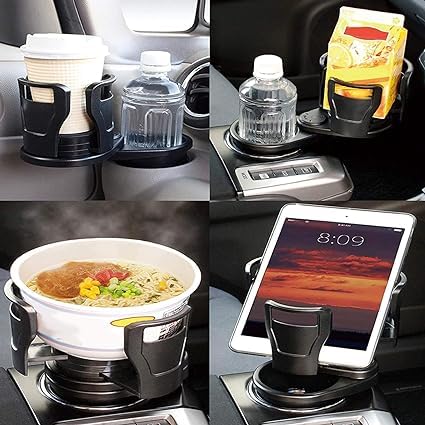 DuoHold: 2-in-1 Car Cup Holder Expander with 360° Rotation & Adjustable Dual Cup Slots for Large Drinks & Travel Convenience