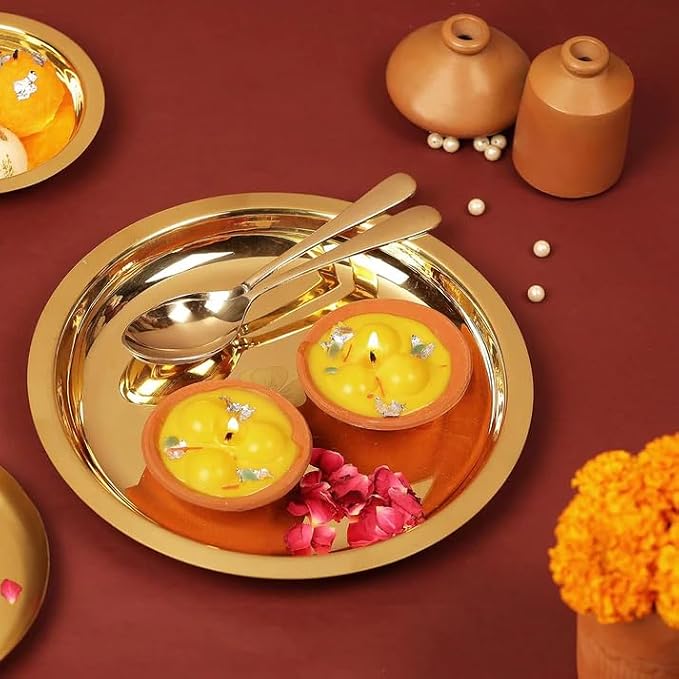 Rasmalai: Traditional Rasmalai-Shaped Decorative Paraffin Wax Candles, Hand-Poured Indian Mithai Style Candles for Diwali Décor, Home Decoration & Festive Gifting (Pack of 2)