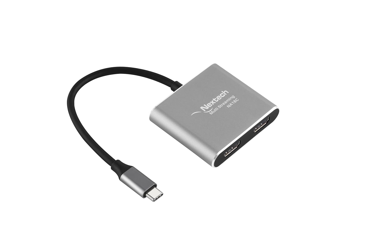 Nextech 4-in-1 USB-C to Dual HDMI Adapter – Dual Display 4K@60Hz Single / 4K@30Hz Dual, MST Support (Windows), macOS Mirror Mode Supported, 100W PD Charging, USB Port – Type-C Dock for macbook