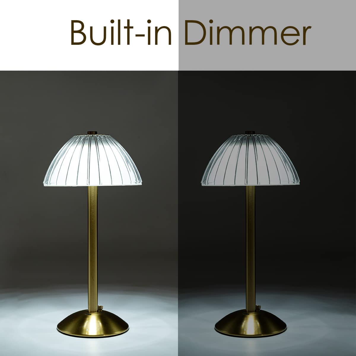 Domiq: Cordless Rechargeable LED Table Lamp, Touch Dimmer, Soft Glow, Portable for Dining, Bedroom, Desk & Outdoor Use