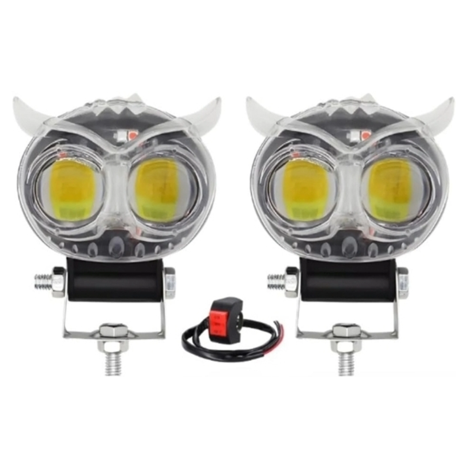 Transparent LED Owl Shaped Fog Light & Flashing Light Multicolor Fog Lamp Motorbike LED (12 V, 40 W) (Universal For Bike Universal For Car, Pack of 2)