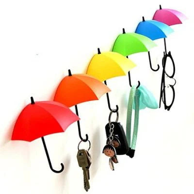 Pour: 6-Piece Umbrella Wall Hooks & Catchers for Keys, Hats & Multipurpose Hanging