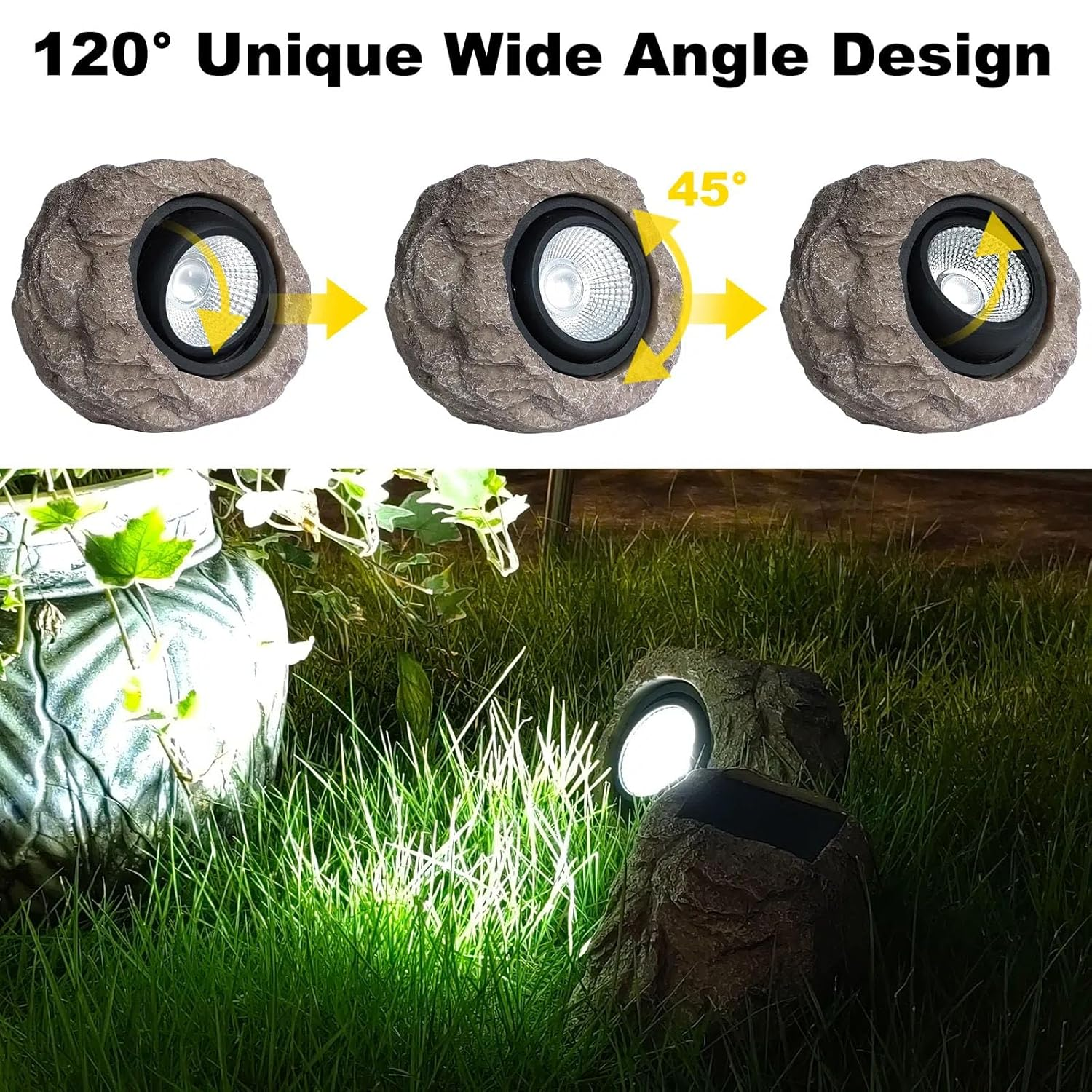 Rocky: Solar-Powered Motion Sensor Waterproof Rock shaped Garden Lamp for Lawn, Pathway & Outdoor Décor