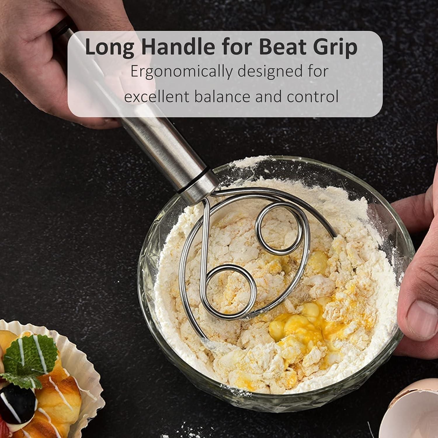 AttaMaker: Convenient & Mess Free Dough Atta Mixer Whisk, Stainless Steel &Easy Cleaning (Set of 2)