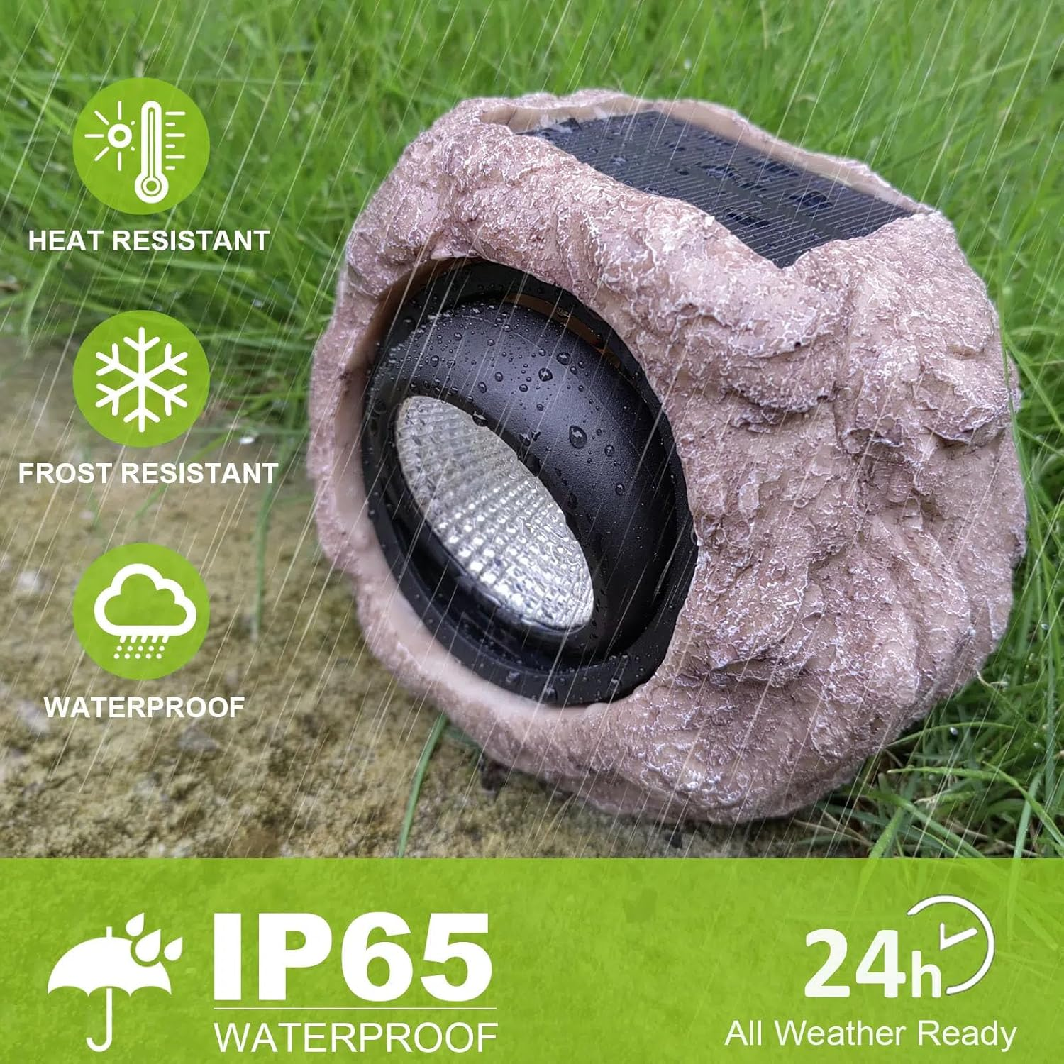 Rocky: Solar-Powered Motion Sensor Waterproof Rock shaped Garden Lamp for Lawn, Pathway & Outdoor Décor