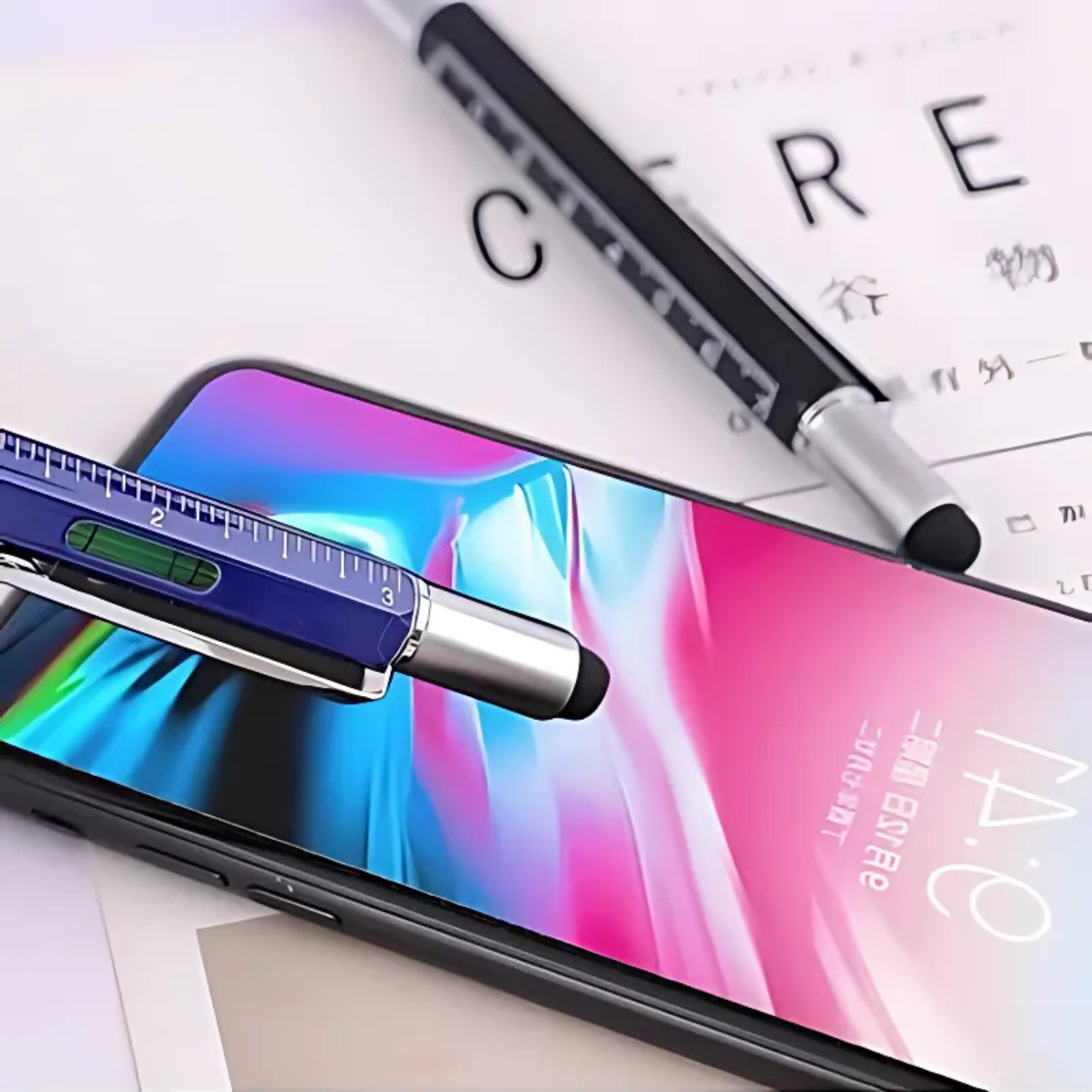 Mech: 5-in-1 Multifunction Tool Pen, Ballpoint Pen with Screwdriver, Touch Stylus, Ruler, Spirit Level & Multi-Tool Functions for Everyday Use & Gifting