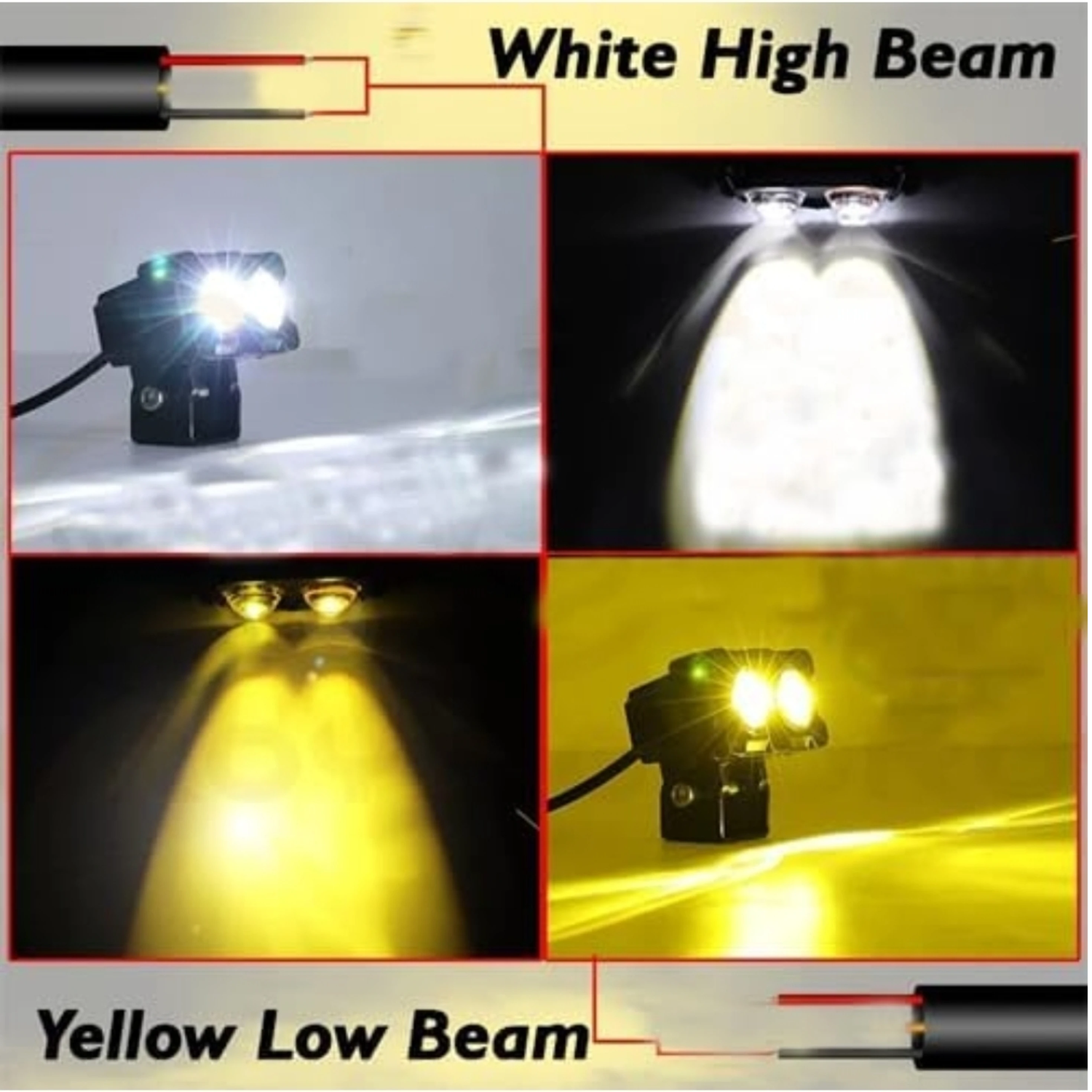 2 LED Lens LED Fog Light for bike White/Amber for All Motorbike Cars pack Of 2 Fog Lamp Van, Car, Truck, Motorbike LED (12 V, 35 W) (All Royal Enfield Models, Splendor Plus, Pulsar 150, Apache RTR 160, Pack of 2)