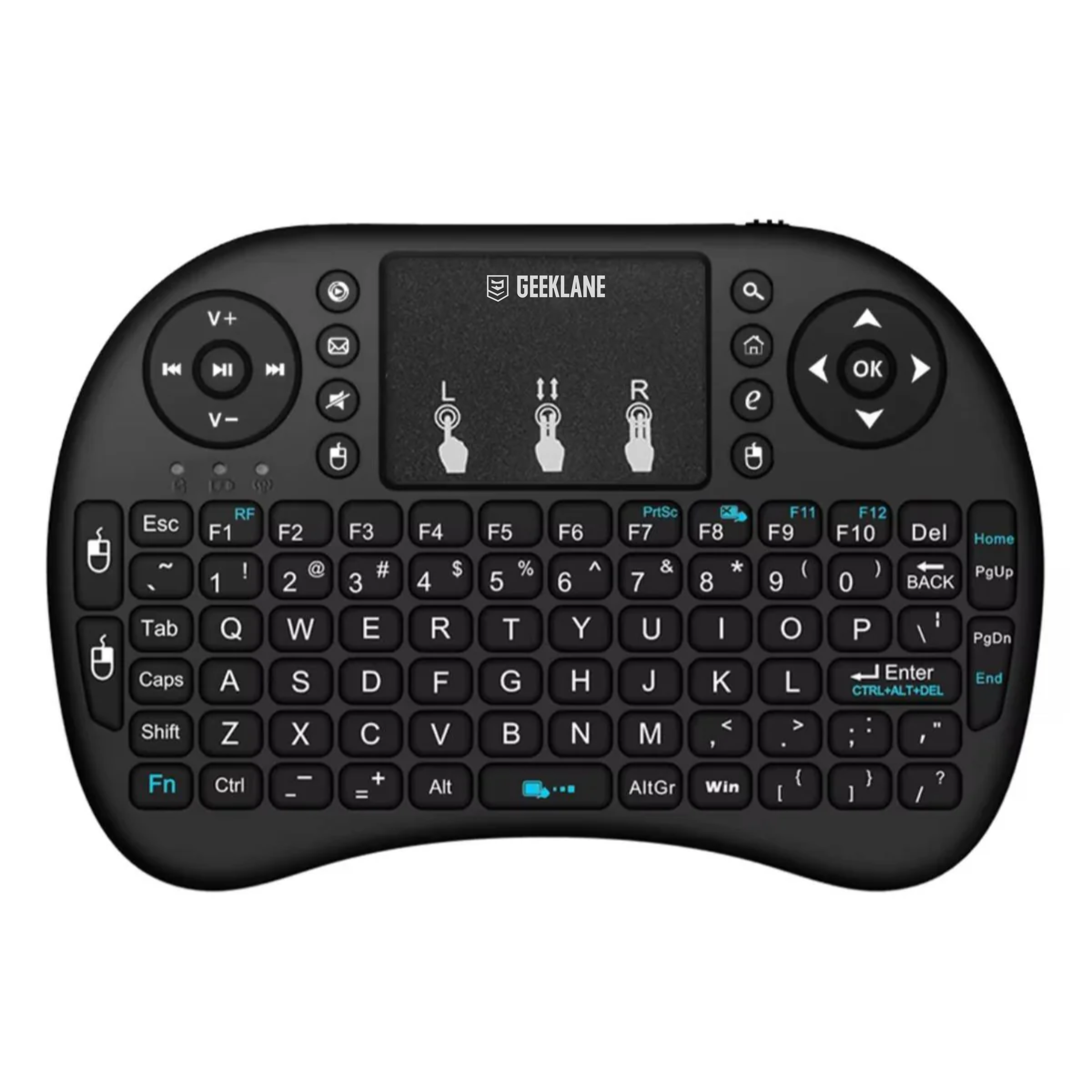 Keyboo: Rechargeable Mini Wireless Keyboard with Trackpad, Backlight, Bluetooth Mode & USB Dongle