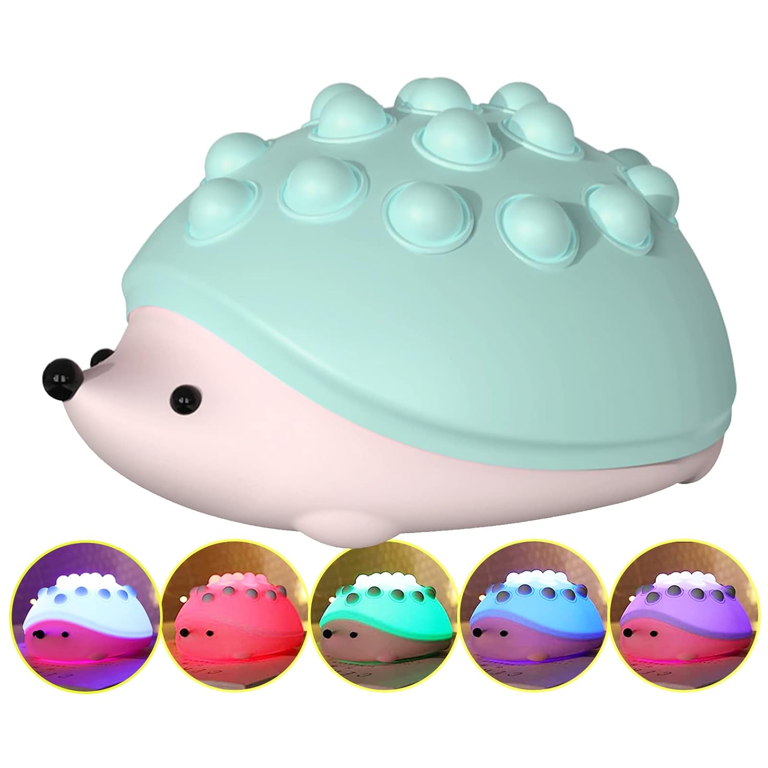 Poppy: Adorable Hedgehog Silicone Night Lamp with Color-Changing LED & Rechargeable Design for Cozy Bedroom Décor & Gifting