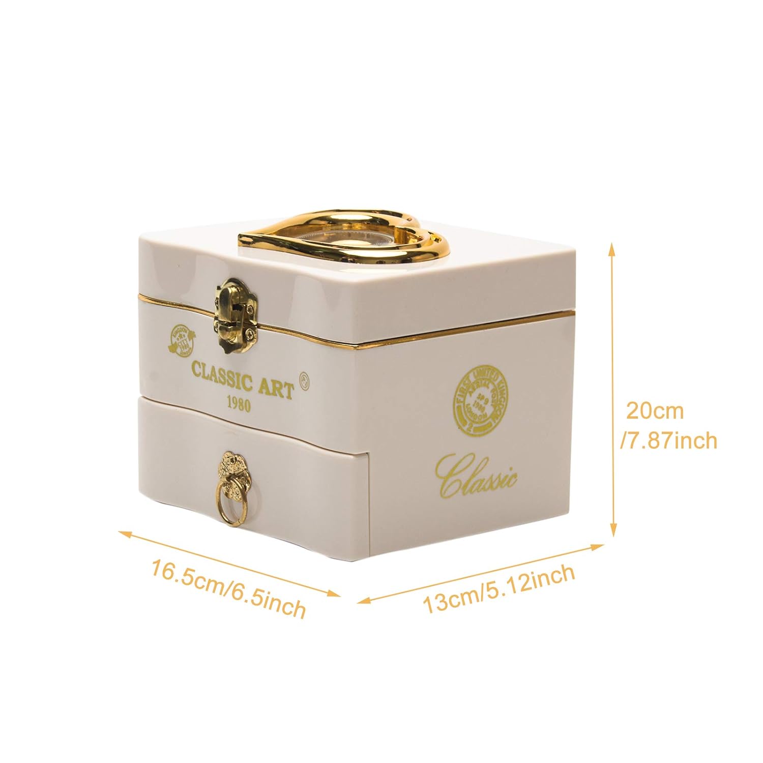 Tinkle: Wind-Up Musical Ballerina Jewelry Box with Mirror, Drawer & Elegant Spinning Dance Design
